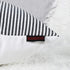 MANDIOO Pack of 2 Farmhouse Decorative Throw Pillow Covers Boho Accent Cushion Cases Pillowcases for Couch Sofa Bedroom Faux Leather Cotton Linen Stripe 20x20 Inches Black