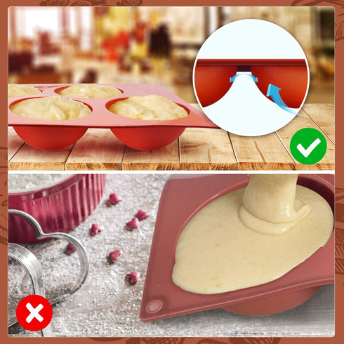 3 Pcs Hot Bomb Mold Silicon, 3'' Hole Chocolate Molds Bomb for Cake Mousse Dessert Baking Pan, Silicone Sphere Chocolate Molds Ball Baking Mold 5 Holes for Chocolate Bombs, Jelly, Dome Mousse