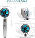 Propeller Driven Handheld Shower Head High Pressure - Shower Head Premium Turbocharged?360 Degrees Rotating Shower Head? Excellent for Low Water Pressure And Water Saving (Blue)
