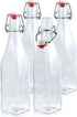 Estilo Glass Swingtop Bottles, 4, Clear