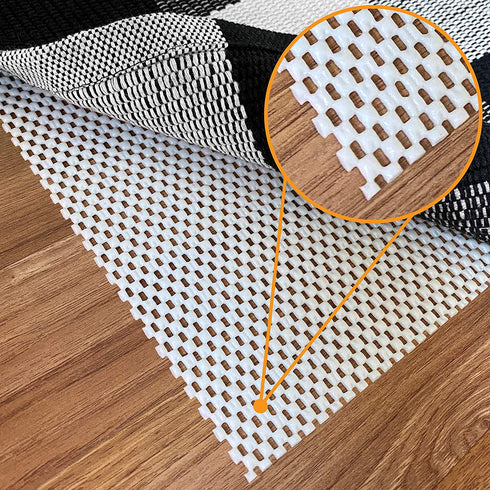 Non-Slip Rug Pad Gripper - 5 x 7 Ft Anti Skid Carpet Mat, Provides Protection for Hardwood Floors and Hard Surfaces, Extra Strong Grip and Thick Padding for Safe