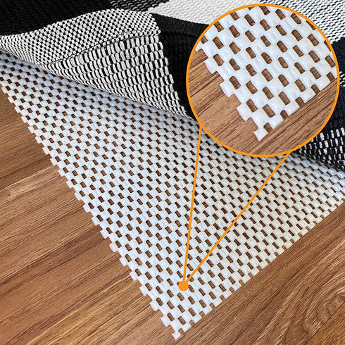 Non-Slip Rug Pad Gripper - 4 x 6 Ft Anti Skid Carpet Mat, Provides Protection for Hardwood Floors and Hard Surfaces, Extra Strong Grip and Thick Padding for Safe