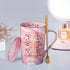 Best Friends, Friendship Gifts for Women Birthday Gifts for Women Birthday Gifts Ideas for Her, Friends Female, Besties, Sister, BFF Ceramic Marble Coffee Mug Gifts Box Printed Gold 14oz Pink
