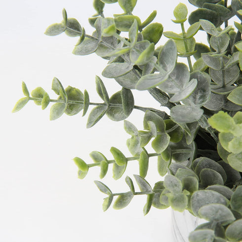 Hollyone Faux Plants Indoor Artificial Mini Potted Plants Plastic Green Plant Small Fake Plants Eucalyptus Decor in Pots for Home Table Room Bathroom Decor