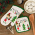 Elrene Home Fashions Elf Naughty or Nice Oven Mitt and Pot Holder Gift Set of 2, 7 in x 13 8 in x 8, Multi