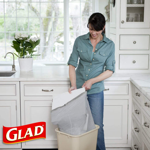 Glad Tall Kitchen Drawstring Trash Bags - OdorShield 13 Gallon Grey Trash Bag, Febreze Citrus and Zest - 40 Count