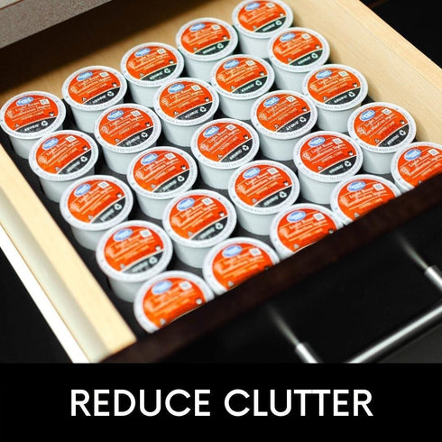 K Cup Holder Compatible with Keurig Coffee Pods (25 Slots) - Drawer K Cup Organizer Holder for Kcup Organization, Countertops & K-Cup Storage - K-Cup Coffee Pod Drawer Organizer for Coffee Lovers