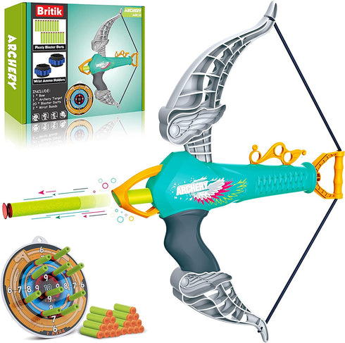 Britik Bow and Arrow for Kids Toys - Archery Set with 20 Suction Cup Arrows, Gifts for Boys Girls Toddler Age 4 5 6 7 8 Year Old