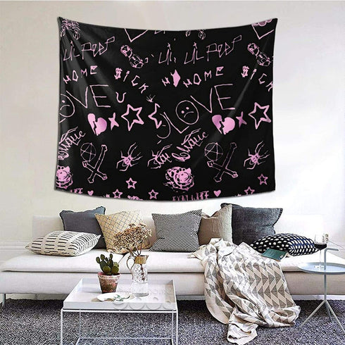 Boutique Tapestry Lil Peep Wall Tapestrys Novelty Tapestry Wall Hanging, Decorations Bedroom Living Room Dorm 60x51in