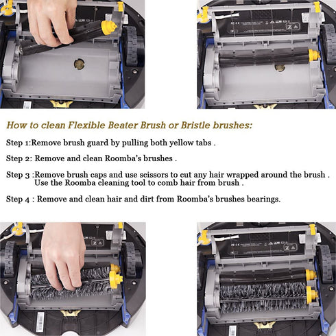 Hongfa Replacement for Roomba 614 Parts, Replenishment Kit Parts for Roomba 690 680 650 660 651 614 652 and 500 Series 595 585 564,Included Side Brush,Bristle Brush and Flexible Brush