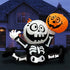 Halloween Inflatables 5 FT Cute Skeleton Holding up Pumpkin, Blow up Yard Decorations Clearance with bulit-in LED Lights, Outdoor Inflatable Halloween Decorations for Holiday Party Garden Lawn Decor