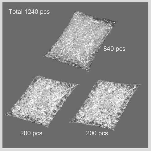 Mirrogo Fake Ice Crystal Rocks, Acrylic Fake Diamonds,Faux Ice Cubes 1240 PCS Valentines Vase Filler Fake Ice Cubes, Wedding and Home Decorative Acrylic Gems