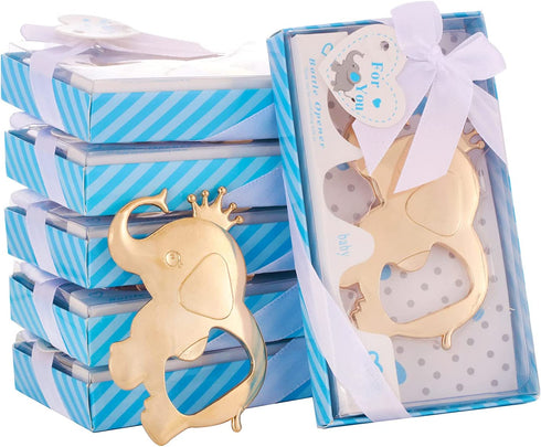 16 Pack Elephant Theme Baby Showers Party Favors Bottle Opener Party Favor for Guests Elephant Bottle Opener Girl Baby Shower Souvenirs Birthday Bridal Shower Wedding Favor Gift (Blue, 16)