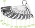 FANGSUN Stainless Steel Narrow Measuring Spoons, Heavy Duty Metal Measuring Spoons with Long Handle and Engraved Measurements Set of 10, For Dry or Liquid, Fits in Spice Jar