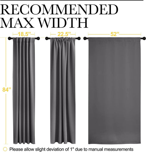 NICETOWN Light Reducing Curtain Panels Window Draperies - (Grey Color) 52x84 inch, 2 Pieces, Insulating Room Darkening Drapes for Bedroom