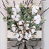 GTIDEA 18.3" Cotton Plant Decor 12 Balls Cotton Flower Stems Farmhouse Greenery Flowers with Eucalyptus Leaves Artificial Floral Arrangement for Home Party Wedding Wreath Wall Decor (3 Pcs)