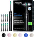 BAOVERI Electric Toothbrush with 8 Brush Heads for Adults&Kids, Sonic Electric Toothbrushes, 5 Modes&3 Intensity Levels, 2 Minutes Smart Timer, 4 Hours Fast Charge for 60 Days (Black)