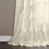 Lush Decor Riley Curtain Sheer Ruffled Textured Bow Window Panel for Living, Dining Room, Bedroom (Single), 84 x 54, Ivory