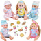 Young Buds for 11-12-13 Inch Alive American Doll Baby Doll Clothes Set of 5 Dress Costumes Gown Outfits Feeding Set with Pacifier Bib