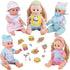 Young Buds for 11-12-13 Inch Alive American Doll Baby Doll Clothes Set of 5 Dress Costumes Gown Outfits Feeding Set with Pacifier Bib