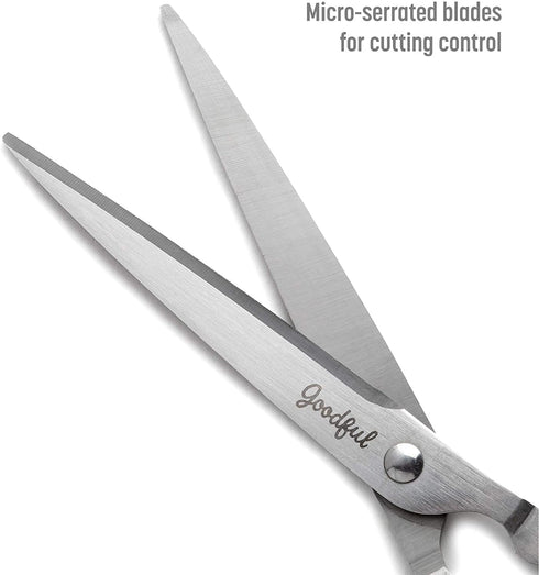 Goodful All Purpose Kitchen Shears, Heavy Duty Stainless Steel Scissors, Comfort Grip, Micro-Serrated