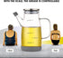 Glass Olive Oil Bottle Dispenser - 20 Ounce Large Glass Oil Dispenser Bottle with Lid and Stopper, Leakproof Glass Oil and Vinegar Dispenser With Measurement, oil dispenser bottle for Kitchen Cooking and Barbecue (600ml/20oz)