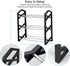 NiHome 3-Tier Shoe Rack Multifunctional Sturdy Steel Organizer Compact Small Size Lightweight 6 Pairs Footwear Freestanding Shelf for Closet Hallway Entryway Living Room Bedroom X Shape Frames (Black)