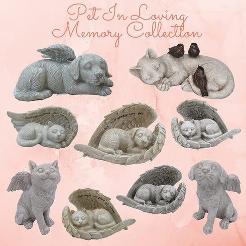Comfy Hour Loving Memory Collection 4" Cat Peacefully Sleeping in Angel Wing Figurine Pet Statue - in Memory of My Best Friend Bereavement, Polyresin