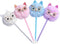 Abhay 4 Pack Owl gift Pen Novelty Pens Colorful Fluffy Ball Pen Pom Pom Pen for Easter and Party Supplies