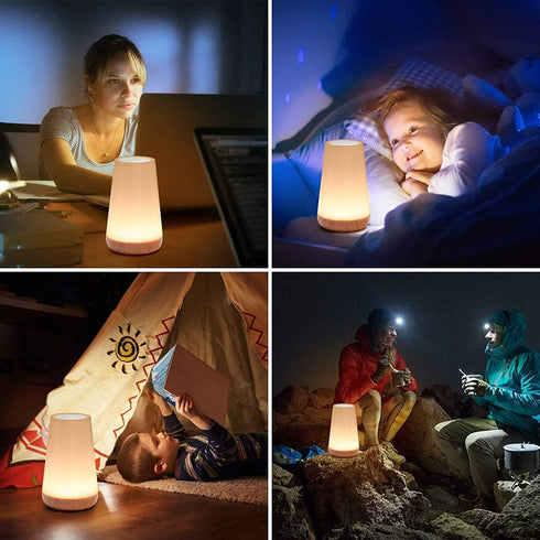 Table Lamp Touch Lamp 5 Level Dimmable Warm White Light & 13 Color Changing RGB,Nightstand Light for Bedroom,Baby Kids Room, Living Room, Office