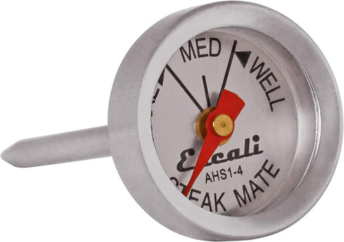 Escali AHS1-4 Easy Read Mini Steak Thermometer Set, Dial Reads Rare, Medium & Well, Dishwasher Safe, Silver