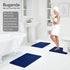 Memory Foam Soft Bath Mats - Non Slip Absorbent Bathroom Rugs Rubber Back Runner Mat for Kitchen Bathroom Floors 17" x 24", Navy Blue