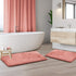 Clara Clark Bathroom Rugs, Ultra Soft Plush Bath Mat for Bathroom, Non-Slip, Velvet Memory Foam Set of 2 Bath Rugs, 17 x 24 / 20 x 32, Solid Misty Rose
