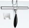 Shower Squeegee Set(12-Inch),Squeegee for Shower Glass Door,Stainless Steel Window Squeegee with Shower Door Hook and Adhesive Hook,for Glass Doors, Mirror,Bathroom, Window-Black
