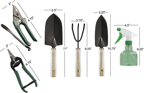 Pure Garden 75-08002 8 Piece Garden Tool and Tote Set Repel-pesticides, 7x4.5, b