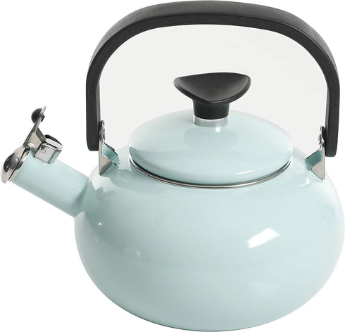 Kenmore Broadway Enamel on Steel Tea Kettle, 1.5-quart, Glacier Blue