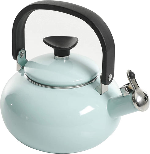 Kenmore Broadway Enamel on Steel Tea Kettle, 1.5-quart, Glacier Blue