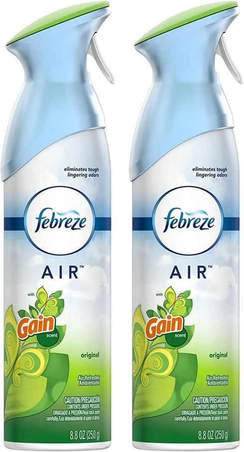 Febreze Air Refresher - Gain Original Scent - with New OdorClear Technology - Net Wt. 8.8 OZ (250 g) Per Bottle - Pack of 2 Bottles