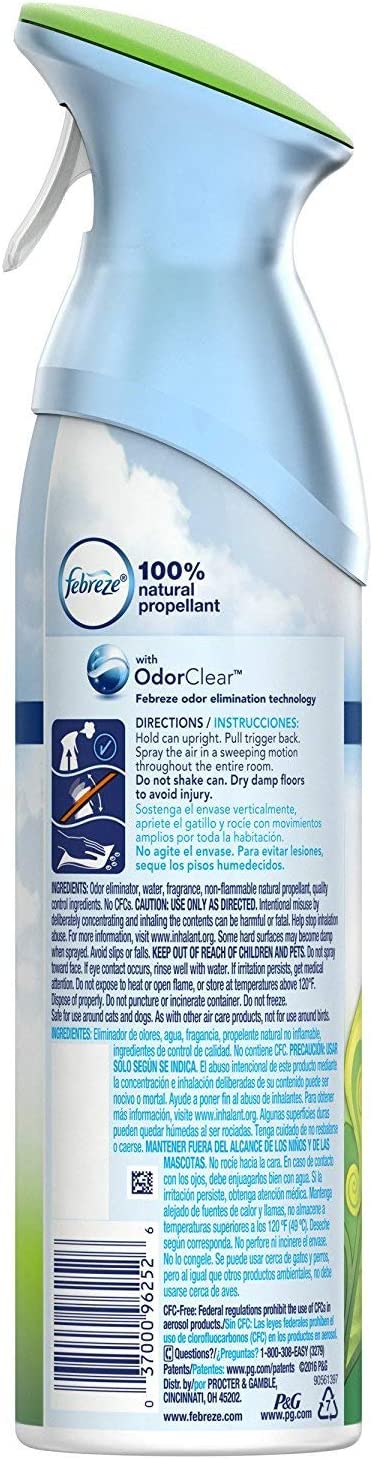 Febreze Air Refresher - Gain Original Scent - with New OdorClear Technology - Net Wt. 8.8 OZ (250 g) Per Bottle - Pack of 2 Bottles