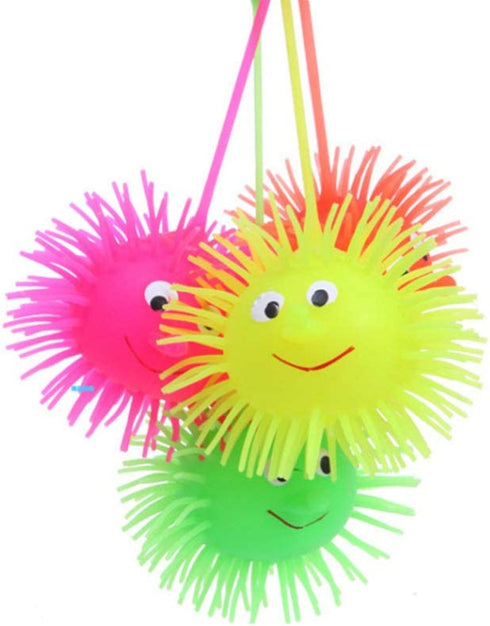 NUOBESTY Light up Puffer Balls, Squishy Stress Relief Balls for Kids Adults, 5pcs Sensory Ball Toy for Goodie Bags, Stocking Stuffers Party Favors
