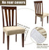 4 Pieces Chair Seat Covers Chair Slipcovers Dining Chair Covers Elastic Seat Protector Soft Stretch Slipcovers Removable Chair Protector Cover for Kitchen Dining Room Wedding (Beige)