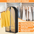FADOTY 40" Hanging Garment Bag for Storage 6.3" Gusseted Garment Bags for Hanging Clothes Storage Jacket Covers for Closet with Zipper Clear Garment Cover Dustproof for Coats Sweaters, 3 Pack, Black