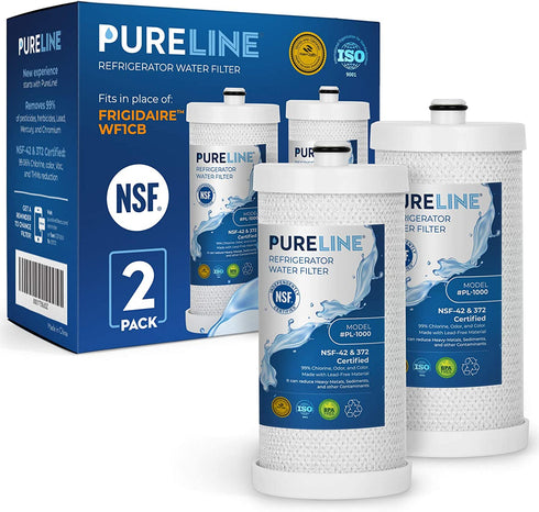 PureLine WFCB & NGRG 2000 Water Filter Replacement. Compatible with WF1CB, WFCB, NGRG 2000, RG-100 (2 Pack)