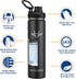 STACEGEELE Insulated Vacuum Water Bottle with Spout Lid & Screw on Top | Stainless Steel Flask For Kids Leak Proof Lightweight Eco Friendly 18oz / 24oz / 32 oz / 40oz(24oz Black)