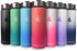 HYDRO CELL Stainless Steel Water Bottle w/ Straw & Wide Mouth Lids (64oz 40oz 32oz 24oz 18oz 14oz) - Keeps Liquids Perfectly Hot or Cold with Double Wall Vacuum Insulated Sweat Proof Sport Design (Red/Orange 24oz)
