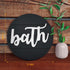 Modern Rustic 3D Bath Sign,Shiplap Farmhouse Bathroom Round Sign for Wall Hanging Decor, Handcrafted €œBath Sign Home Wooden Sign (Matt Black)