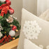 Afirmly 18x18,Cotton Christmas Blessing Throw Pillow Cover for Bed Sofa Cushion Car Snowflake Embroideried Pillowcases ,1pair Grey