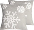 Afirmly 18x18,Cotton Christmas Blessing Throw Pillow Cover for Bed Sofa Cushion Car Snowflake Embroideried Pillowcases ,1pair Grey