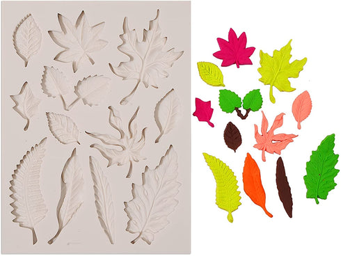 Maple Leaf Fondant Silicone Molds, Chocolate Candy 3D Leaf Silicone Cake Decoration Mold for Wedding, Birthday, Christmas, Halloween, Mother's Day, Cupcake Topper,Polymer Clay Molds