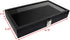 Ikee Design Leatherette Wooden Jewelry Display Case with Glass Top and Black Velvet Pad, Home Organization Storage Box, Wooden Jewelry Tray for Collectibles, 14.75"W x 8.25"D x 2.13''H